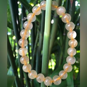 Golden Rutiliated Quartz Stretch Bracelet gold color rutile in quartz